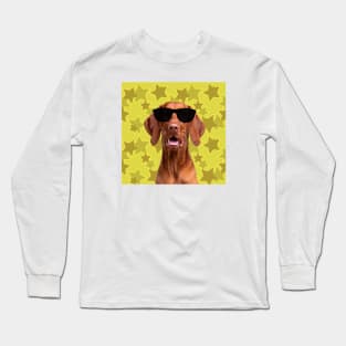 Cool Dog and Stars Long Sleeve T-Shirt